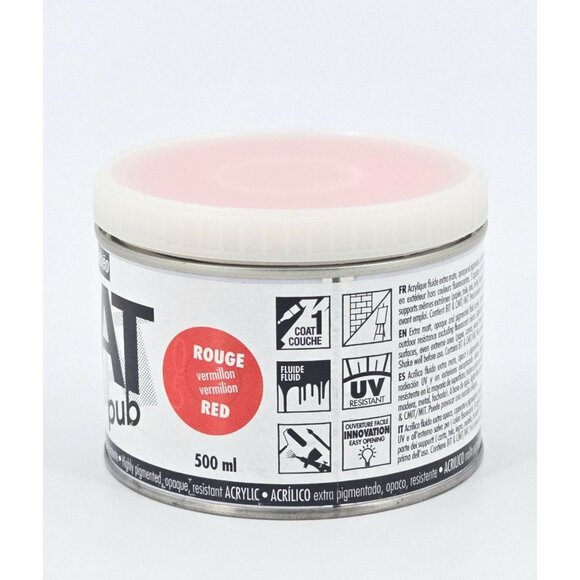 Pebeo Mat Pub Vermillon Red 257005 Acrylic Paint 16.9 oz 500ml New - Picture 5 of 8